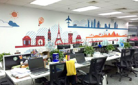  天长教你设计办公室墙绘的方法。