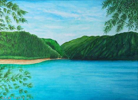  天长在墙绘中，如何绘画绿水青山？