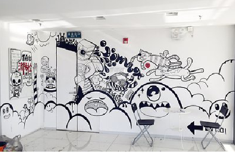  天长手绘墙并非传统涂鸦。